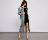 Fray Days Long Denim Jacket